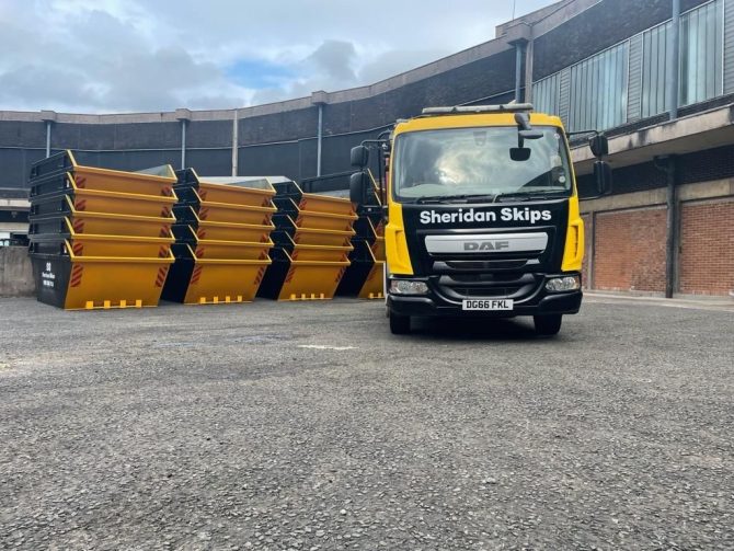 Sheridan Skips truck and skip stock.